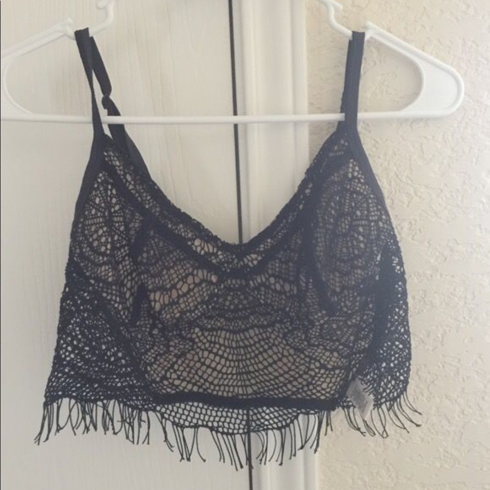 Pacsun Black/Nude Lace Croptop